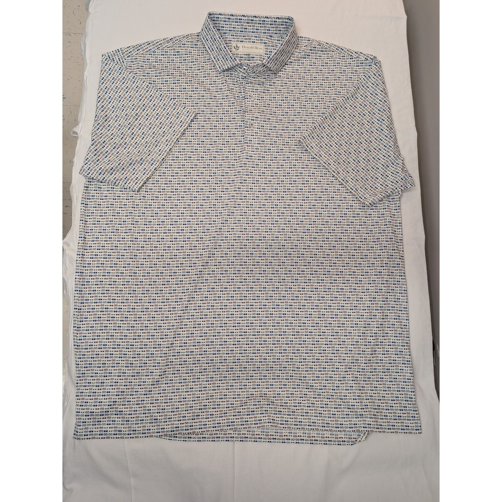 Donald Ross Sportswear Golf Polo Shirt Sunglasses Print White Blue Orange XXL